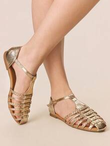 Styleloop 女士平底凉鞋 - 香檳色 - 查看 7