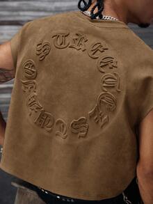 AXEPEAK Áo ba lỗ nam cổ tròn in họa tiết, dáng rộng, nhiều kích cỡ - Lạc đà - Xem 3