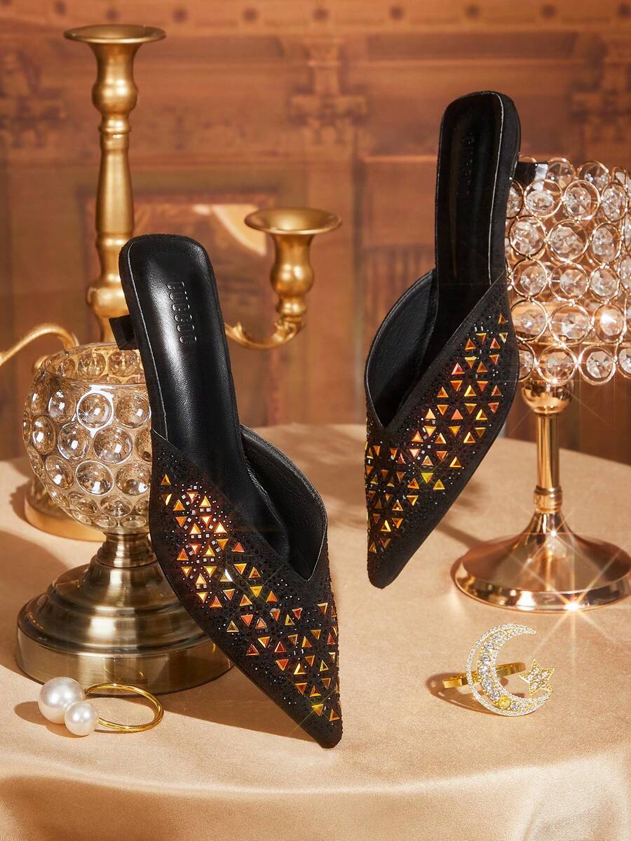 CUCCOO TILAWA Ladies, Spike Buckles, High Heels. - Black - View 1