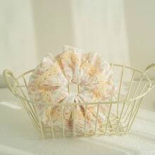 French Country Sweet Style Large Intestine Hair Band Lace Floral Bathroom Hair Accessory, Suitable For Daily Decoration And Festival Gifts - Broken flower - View 8