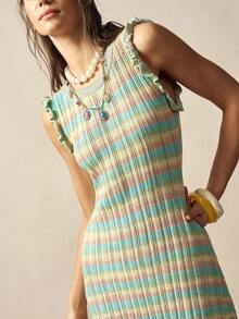 Bohemela 波西米亚风海滩度假女士轻薄毛衣连衣裙 - 彩色 - 查看 5