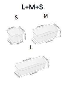 桌面化妆品收纳盒，透明塑料抽屉组合收纳套装，透明梳妆台收纳盒，精致收纳盒，桌面抽屉隔断收纳盒，适用于收纳化妆品、珠宝、厨房小工具、卧室、浴室、办公室、派对桌面抽屉装饰 - 無色 - 查看 26