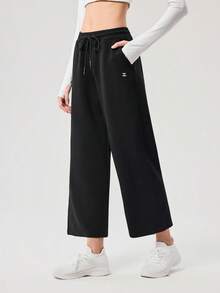 OutZeal 女士运动黑色裤子，日常休闲柔软款，高腰阔腿，运动下装。 - 黑色 - 查看 9