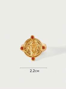 Glisma Women Single Ring,Outfits,Old Money,Metallic/Texture,Gemstone,For Mom/Women/Girl/Mother,Premium,Vintage,Classy,Valentine's Day,GiftRamadan Gifts,Islamic Gifts,Muslim,Eid Gifts - Yellow Gold - View 6