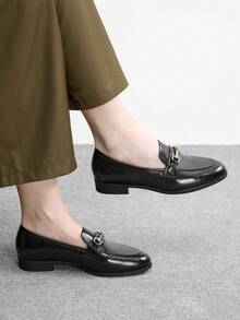 CUCCOO BIZCHIC Women's Metal Decor Casual Everyday Loafers Spring Shoes - Black - View 9