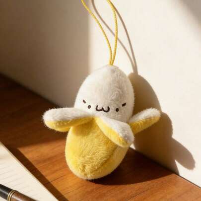POKOJA LAND Cute Peeled Banana Plush Doll, Peeled Banana Toy, Banana Doll Pendant, Fashion Creative Keychain Bag Pendant, Realistic Fruit Creative Gift, Suitable For Birthday Gifts And Other Holiday Gifts