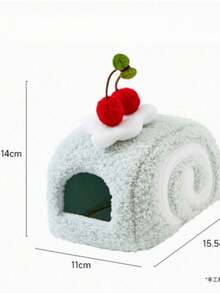 1Pc Bread Roll Towel Roll Hamster Bed, Golden Hamster Small House, Cute Bread & Cake Shape, Hamster Hideout House, Warm & Cold Resistant. - Multicolor - View 16
