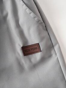 Vacaura 2pcs Teenager Summer Outfit, Button-Up Shirt And Loose Fit Pants, Casual Daily Wear - Grey - View 4