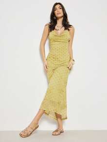 SHUZIA Women's Square Toe Multi-Strap Metallic PU Gold Slide Sandals – Minimal, & Comfortable - Gold - View 4