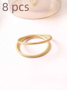 2/24 piezas Anillos de servilleta de metal en espiral, perfectos para decoraciones de mesa, bodas, fiestas y banquetes (Dorado mate). - Dorado - Ver 10