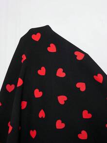 SHEIN Clasi 女士黑色PU拼接针织直筒连衣裙，适合日常通勤，百搭黑色连衣裙 - 黑色 - 查看 10