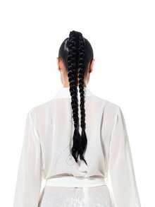 BABYPHAT Logo Crystal Hotfix Robe With Faux Fur Trim - White - View 2