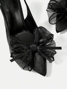 CUCCOO HITCHD Women's Pointed Toe Buckle Design Fashionable High Heels, Versatile For Daily Wear Wedding Shoes Spring Shoes Bride Shoes - Black D - View 5