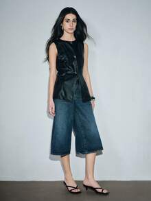 2026 New Fashion Versatile Comfortable Solid Color Stone Texture High Heel Sandals (Stone Texture Random Cut), Kitten Heel Spring Shoes - Black - View 7