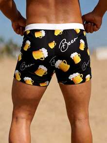 Manfinity Swimmode Quần bơi nam in hình bia, quần bơi mùa hè, quần bơi phong cách nghỉ mát cho nam, quần short đi biển cho nam, đồ đi biển cho nam, đồ bơi phong cách dễ thương, quần bơi ngoài trời thoải mái, quần bơi kiểu Hawaii, quần bơi nam in hình bia ngộ nghĩnh, quần bơi nam in hình bia, quần bơi nam in hình bia ngộ nghĩnh mùa hè. - Nhiều màu - Xem 5