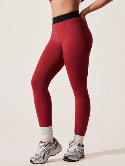 Core Rhythm Women's Seamless Contrast Waistband Sports Leggings