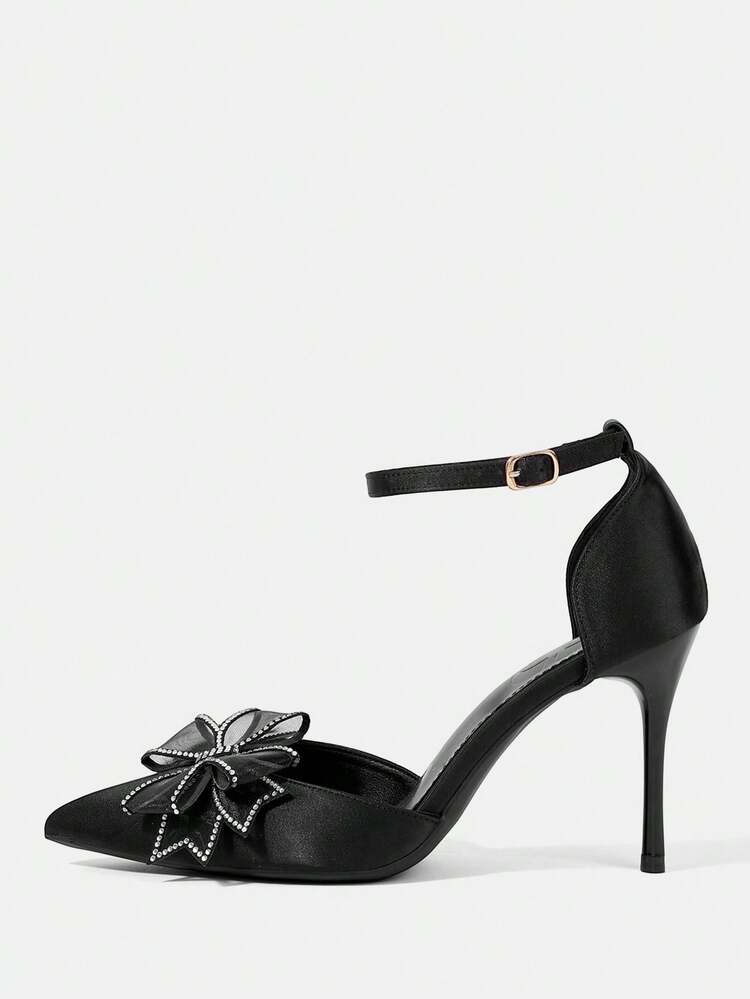 CUCCOO HITCHD Women's Pointed Toe Buckle Design Fashionable High Heels, Versatile For Daily Wear Summer Shoes Wedding Shoes Bride Shoes