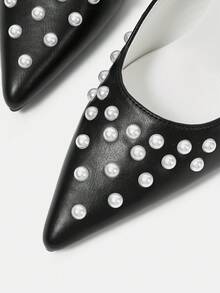 CUCCOO HITCHD Tacones altos de 9 cm con encaje y diseño calado para mujeres, estilo europeo y americano - Negro - Ver 10