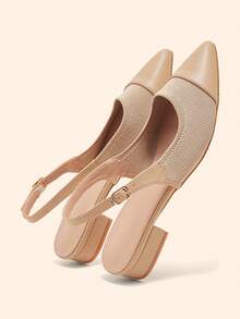 CUCCOO BASICS Giày nữ cổ điển đơn giản thời trang, giày bệt nữ phối lưới, giày nữ thanh lịch, trang nhã. - Màu be - Xem 8