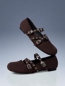 CUCCOO GRLICON Women Flats - Rust Brown - View 3