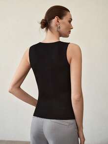 MOTF PREMIUM ROUND NECK SLIM FIT TANK TOP - Black - View 3