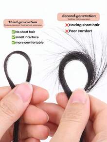 Deep Wave Crochet Human Hair Extension Lightweight Knotless Boho Braids Feather Crochet Hair In 100% Remy Human Hair Pre Separated Invisible Knot With String Micro Pre Looped Crochet Human Hair Deep Wave Extensions - Natural Black - View 8