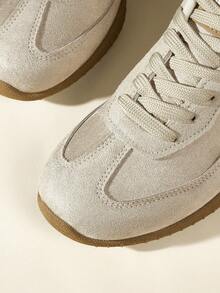 CUCCOO EASI Zapatillas deportivas casuales cómodas con suela plana para mujer - Caqui - Ver 4