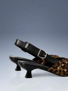 CUCCOO GRLICON Giày cao gót nữ đính đinh tán, khóa cài, kiểu dáng thập niên 2000, thời trang Y2K, phù hợp cho mùa xuân/hè, mùa nghỉ lễ. - Nhiều màu - Xem 4