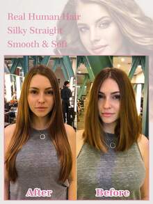 Extensiones de cabello humano de 22 pulgadas con 50 hebras, fáciles de peinar, extensiones de cabello negro humano con puntas en I para mujeres - S2 - Ver 7