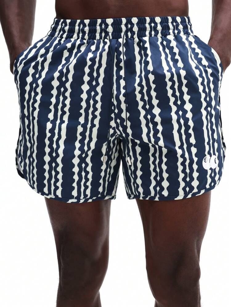 Badehose mit Wellenmuster und elastischem Bund