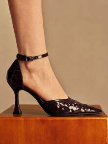 Rosivie Casual Commute Solid Color Pointed Toe Women Pumps - Coffee Brown - View 7