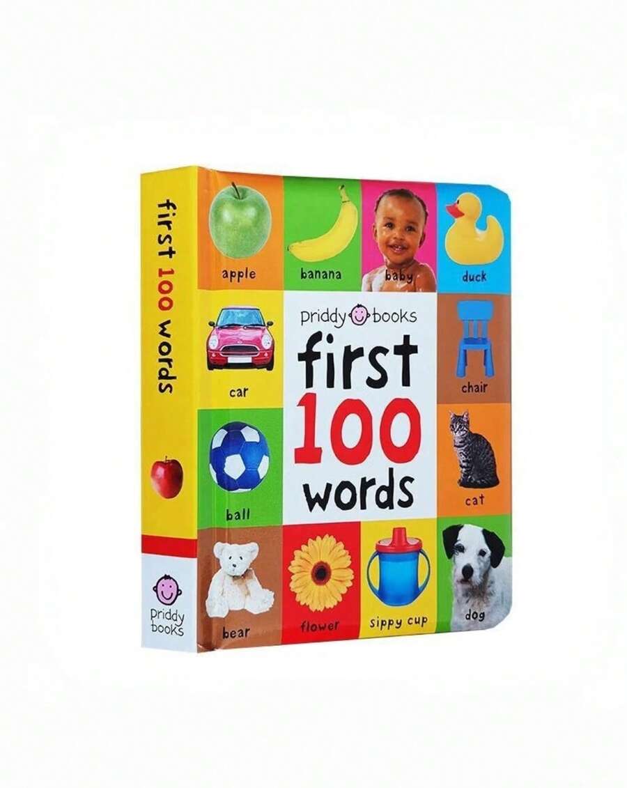 MINKOJA 1 cuốn sách bìa cứng tiếng Anh "100 từ đầu tiên về động vật" - Từ điển minh họa của Priddy Books - Nhiều màu - Xem 1