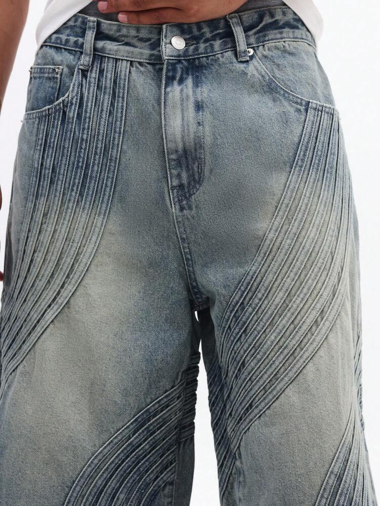 SUMWON Wide Leg Seamed Denim Jorts