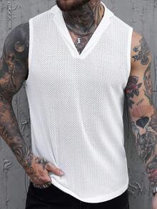 SLATEMANN Men's Casual Solid Color Tank Top, Versatile For Summer Ribbed Vest Ribbed Tank Top Men White Tanktop Mens Tank Top Vest Mens Vest Tops Old Money,Daily Leisure, Weekend Trips, Outdoor Activities, Travel Expeditions, Relaxed Work Environments Or Semi-Formal Occasions, Boyfriend/Husband Gift, Anniversary /Birthday Gift Party Summer Vacation Holiday,Wedding,Spring To Summer,Easter,Y2k,Vintage - White - View 1