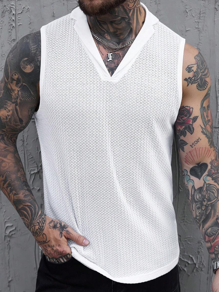 SLATEMANN Men's Casual Solid Color Tank Top, Versatile For Summer Ribbed Vest Ribbed Tank Top Men White Tanktop Mens Tank Top Vest Mens Vest Tops Old Money,Daily Leisure, Weekend Trips, Outdoor Activities, Travel Expeditions, Relaxed Work Environments Or Semi-Formal Occasions, Boyfriend/Husband Gift, Anniversary /Birthday Gift Party Summer Vacation Holiday,Wedding,Spring To Summer,Easter,Y2k,Vintage - White - View 1