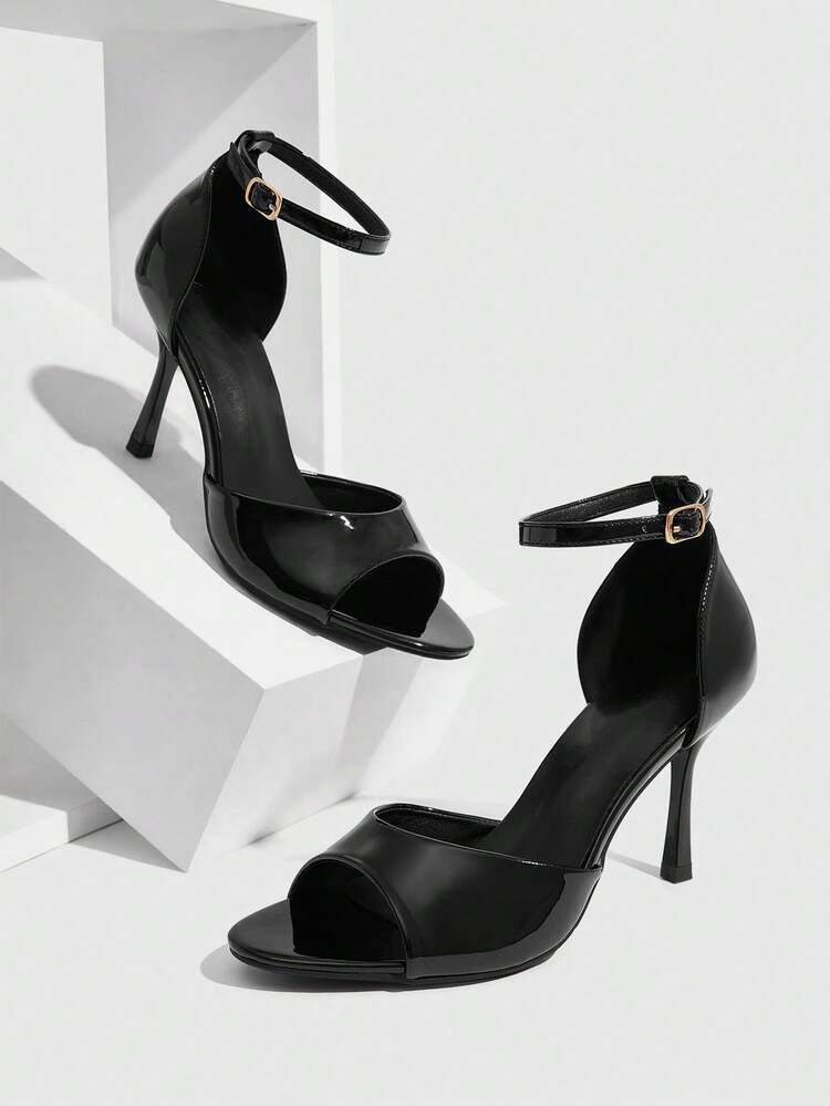 CUCCOO SZL Women Shoes Spring And Summer New Black Ankle Hairtail Women's High-Heeled Sandals Fashionable Comfortable Versatile Sexy Party Banquet Women's Sandals Peep Toe Sandals Wedding Shoes Summer Shoes