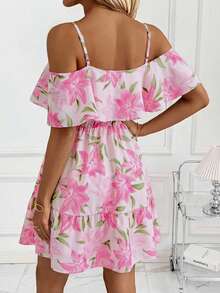 SHEIN Clasi Đầm ngắn in hoa dành cho nữ, thanh lịch cho kỳ nghỉ và tiệc tùng. - Nhiều màu - Xem 2