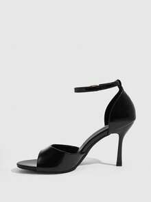 CUCCOO SZL Women Shoes Spring And Summer New Black Ankle Hairtail Women's High-Heeled Sandals Fashionable Comfortable Versatile Sexy Party Banquet Women's Sandals Peep Toe Sandals Wedding Shoes Summer Shoes - ~ Mirror black - View 4