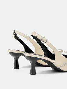 CUCCOO HITCHD Women Shoes Spring And Summer. New Pointed Thin Heel High Heel Romantic And Elegant Apricot PU With Rhinestone Strap Women's High Heel Shoes Dress Shoes Bridal Shoes Wine Ceremony Season Collection For Valentine's Day Elegant And Versatile Elegant Shoes Wedding Shoes - Apricot - View 12