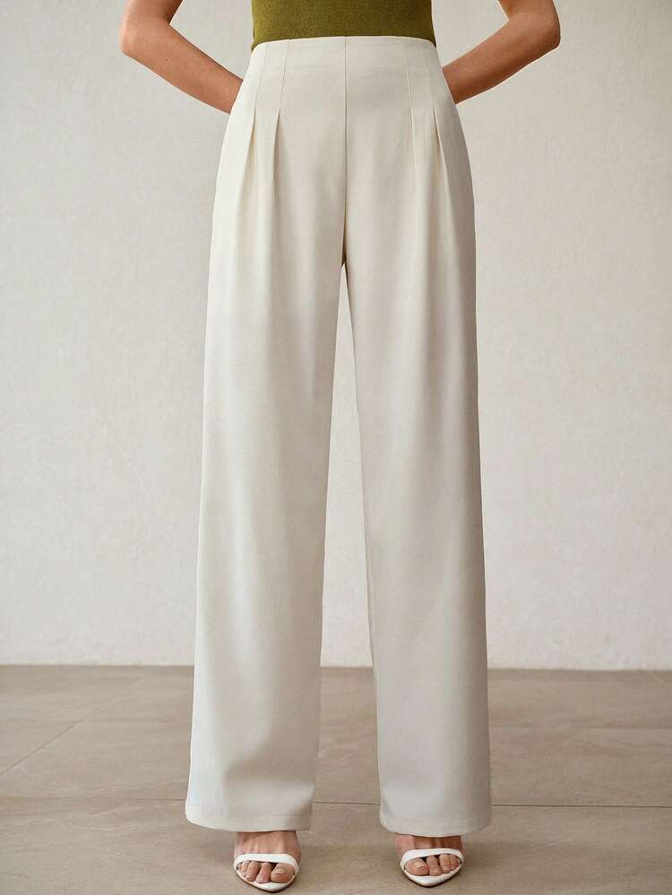 HIGH WAIST CASUAL MINIMALIST SUIT PANTS