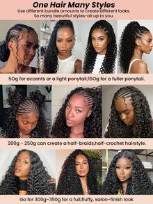 Boho Braids Tóc giả móc sợi xoăn kiểu Miến Điện 100% tóc người 50/150/250g không thắt nút, đã được tách sẵn, nhẹ, có thể tái sử dụng, tóc nối Remy với kiểu xoắn ốc dành cho nữ, màu đen tự nhiên. - Natural Black - Xem 9