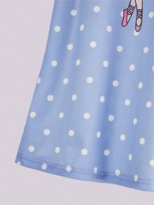 2 Stücke/Set Baby Mädchen Cartoon Ballett Muster Kurzarm Lang Pyjama Kleid Loungewear, Frühling und Sommer Rosa süßer Mädchenstil, niedlich und bequem 2026 neue Urlaubsatmosphäre, entspannt und komfortabel Mädchen Outfit Set Mädchen Baby Mädchen Bekleidung - Verschiedenfarbig - Übersicht 7