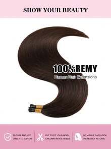 Extensiones de cabello humano de 22 pulgadas con 50 hebras, fáciles de peinar, extensiones de cabello negro humano con puntas en I para mujeres - S2 - Ver 4