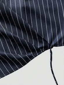 GlowEve Áo kiểu nữ kẻ sọc cổ tròn vạt lệch thắt eo bên hông không tay - Nhiều màu - Xem 4