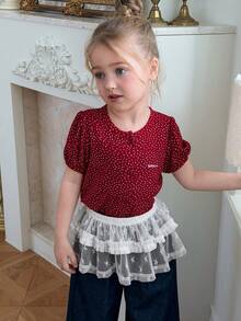 Dazy Kids Young Girl Solid Color Mesh Ruffle Hem Layered Skirt Summer - White - View 7