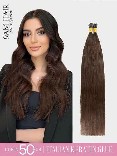 22inch 50strands I Tips Hair Extensions Real Human Hair Easy To Style Itip Human Black Hair Extensions Itip Extensions For Women