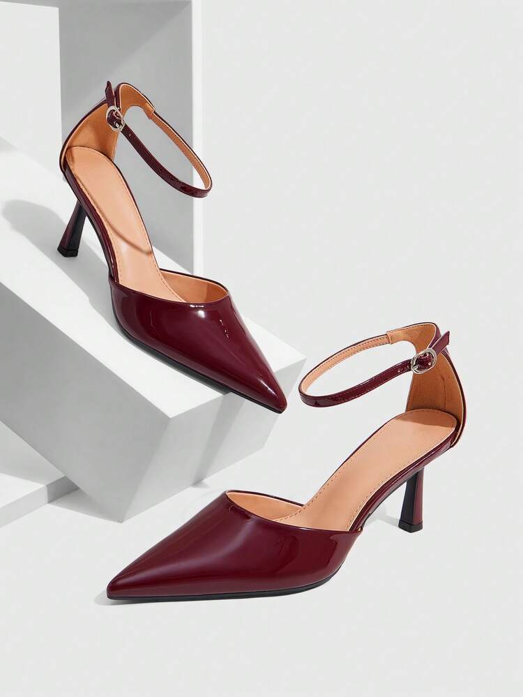 CUCCOO SZL Women's Pointed Toe Buckle Design Fashionable High Heels For Daily Wear