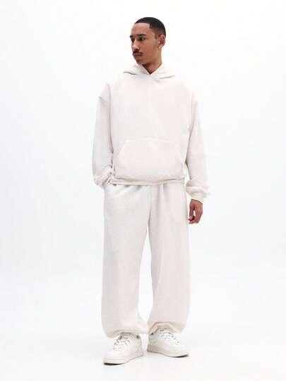 SUMWON Men's Oversized Hoodie And Cuffed Joggers Co-Ord Set Loose Fit Sweat Tracksuit Winter Loungewear Matching Set
