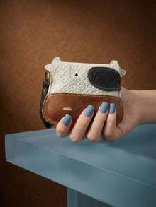 Joivida 1pc Cute Cow Leather Wallet - Rural Style Cow Themed Washable Wallet With Wristband, Snap Closure, Card Slot And Change Bag, Wet Wipe Lining (Imitation Leather) - Travel And Daily Use Cow Pattern Wallet - Multicolor - View 1