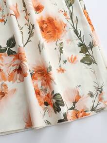 GlowEve Women's Summer New Floral Print Romantic Waist Cinched Vacation Dress - Pale Yellow - View 5